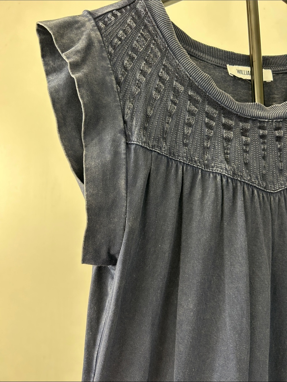 William Rast Navy Ruffle-Hem Tunic Top - Picture 3 of 7